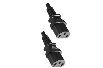 Y-cold appliance cable 2x C13 to C20, 1.5mm², extension, VDE, black, length 2.00m