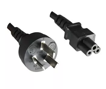 Mains cable Argentina type I to C5, 0.75mm², approval: UL de ARG, black, length 1.80m