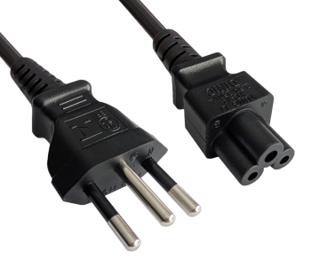 Napajalni kabel Brazilija tip N do C5, 0,75 mm², INMETRO, črn, dolžina 1,80 m