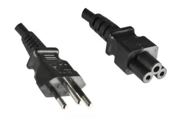 Power cable Brazil type N to C5, 0,75mm², INMETRO, black, length 1,80m