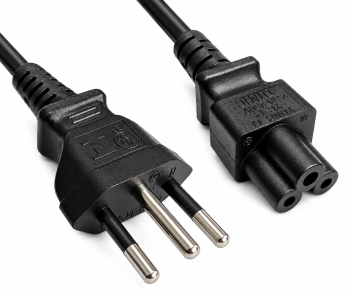Cablu de alimentare Brazilia tip N la C5, 0,75mm², INMETRO, negru, lungime 1,80m
