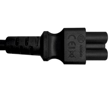 Toitekaabel Hiina tüüp I kuni C5, 0,75mm², CHN 3pin/IEC 60320-C5, CCC, must, pikkus 1,80m.