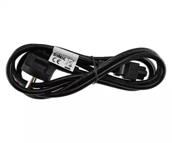 Maitinimo kabelis Danija, K 90°-C5 tipo, 0,75 mm², patvirtinimai: VDE/DEMKO, juodos spalvos, ilgis 1,80 m