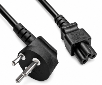 Cablu de rețea Danemarca tip K 90° la C5, 0,75mm², omologări: VDE/DEMKO, negru, lungime 1,80m