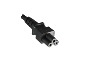 Mains cable India type D to C5, 0.75mm², 2.5A, approval: BIS, black, length 1.80m