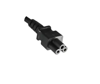 Mains cable India type D to C5, 0.75mm², 2.5A, approval: BIS, black, length 1.80m