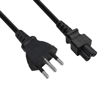 Omrežni kabel Italija, tip L do C5, 0,75 mm², homologacija: IMQ, črne barve, dolžina 1,80 m
