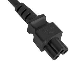 Omrežni kabel Japonska, tip B do C5, 0,75 mm², odobritve: JET/PSE, VCTF, črn, dolžina 1,80 m