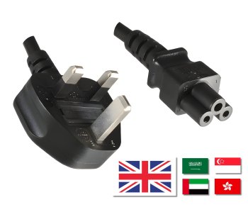 Cavo di rete Inghilterra UK tipo G 3A a C5, 0,75mm², omologazione: ASTA, nero, lunghezza 1,80m