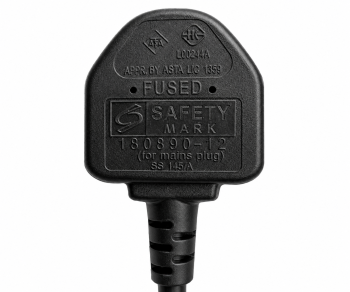 Καλώδιο δικτύου Αγγλίας τύπου G 3A έως C5, 0.75mm², έγκριση: ASTA, μαύρο, μήκος 1.80m