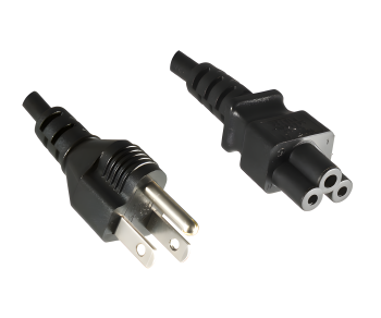 Power Cable America USA NEMA 5-15P, Type B to C5, AWG18, SVT, Approval: UL, black, length 1.80m