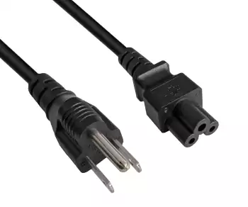 Netzkabel Amerika USA NEMA 5-15P, Typ B auf C5, AWG18, SVT, UL Zulassung, schwarz, Länge 1,80m