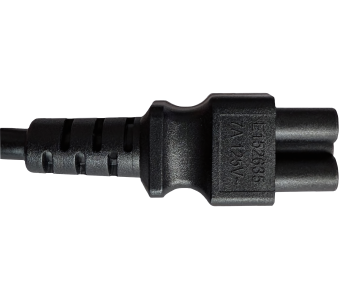 Netzkabel Amerika USA NEMA 5-15P, Typ B auf C5, AWG18, SVT, UL Zulassung, schwarz, Länge 1,80m