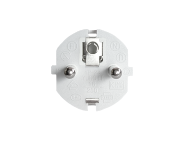 Netzkabel Europa CEE 7/7 auf C5, 0,75mm², CEE 7/7/IEC 60320 auf C5, VDE, weiß, DINIC Box mit Euroloch, Länge 1,80m