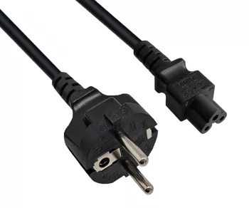 Мрежов кабел Europe CEE 7/7 до C5, 0.75mm², VDE, черен, дължина 1.80m