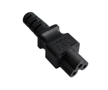 Netzkabel Europa CEE 7/7 auf C5, 0,75mm², VDE, schwarz, Länge 1,80m