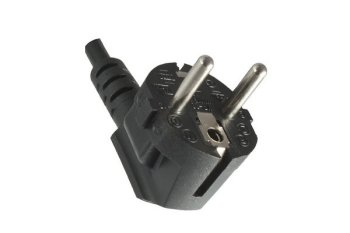 Power cord Europe CEE 7/7 90° to C5 angled, 0,75mm², VDE, black, length 5,00m