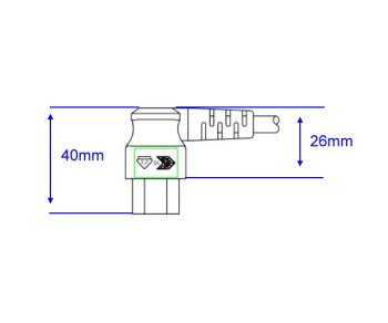 Power cord Europe CEE 7/7 90° to C5 angled, 0,75mm², VDE, black, length 5,00m