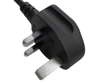 Mains cable England UK type G 5A to C5 90°, 0.75mm², approval: ASTA, black, length 5.00m