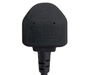 Mains cable England UK type G 5A to C5 90°, 0.75mm², approval: ASTA, black, length 5.00m