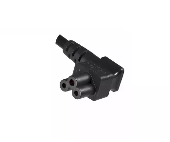 Netzkabel England UK Typ G 5A auf C5 90°, 0,75mm², Zulassung: ASTA, schwarz, Länge 1,80m
