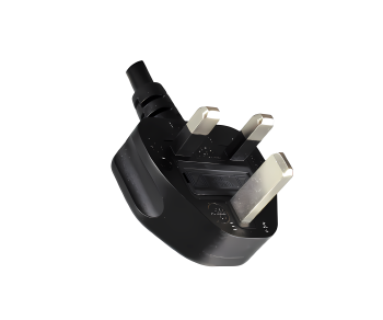 Cavo di rete Inghilterra UK tipo G 5A a C5 90°, 0,75 mm², omologazione: ASTA, nero, lunghezza 1,80 m