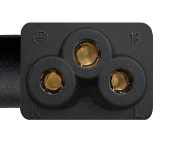 Netzkabel England UK Typ G 5A auf C5 90°, 0,75mm², Zulassung: ASTA, schwarz, Länge 3,00m