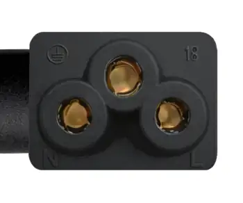 Mains cable England UK type G 5A to C5 90°, 0.75mm², approval: ASTA, black, length 5.00m