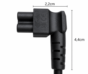 Cabo de rede Inglaterra Reino Unido tipo G 5A a C5 90°, 0,75mm², aprovação: ASTA, preto, comprimento 1,80m