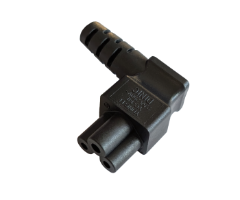 Power cord Europe CEE 7/7 90° to C5 angled, 0,75mm², VDE, black, length 1,80m