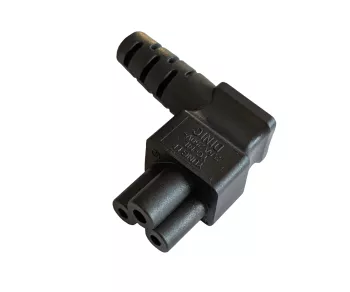 Câble secteur Europe CEE 7/7 90° sur C5 coudé, 0,75mm², VDE, noir, longueur 1,80m