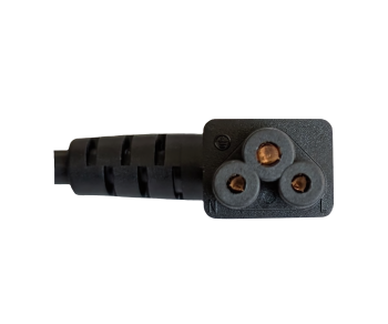 Mains cable Europe CEE 7/7 90° to C5 angled, 0.75mm², VDE, black, length 1.80m