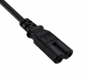 Netzkabel Eurostecker Typ C auf C7, 0,75mm², VDE, schwarz, Länge 0,50m