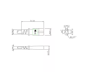 Câble secteur prise européenne type C sur C7, 0,75mm², VDE, noir, longueur 0,50m