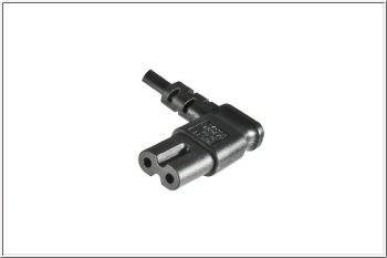 Power cord Euro plug type C to C7 90° (left, right), 0,75mm², VDE, black, length 1,50m