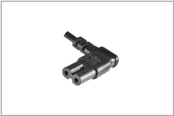 Power cord Euro plug type C to C7 90° (left, right), 0,75mm², VDE, black, length 3,00m