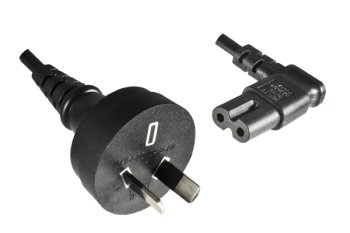 Cable de alimentación Australia tipo I a C7 90°, 0,75 mm², SAA, negro, longitud 1,80 m
