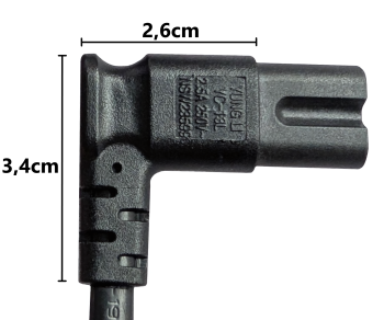 Cabo de alimentação Austrália tipo I a C7 90°, 0,75 mm², SAA, preto, comprimento 1,80 m