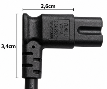 Cablu de alimentare Australia tip I la C7 90°, 0,75mm², SAA, negru, lungime 1,80m