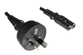 Cavo di alimentazione Australia tipo I - C7, 0,75 mm², SAA, nero, lunghezza 1,80 m