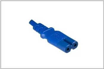 Power cord Euro plug type C to C7, 0,75mm², VDE, blue, length 1,80m