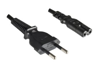 Power cable Brazil type C to C7, 0.75mm², INMETRO, black, length 1.80m