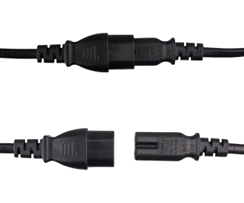 Cable de alimentación de prolongación C8 a C7, 0,75 mm², VDE, negro, longitud 2,00 m