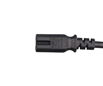 Netzkabel C8 auf C7 Verlängerung, 0,75mm², VDE, schwarz, Länge 2,00m