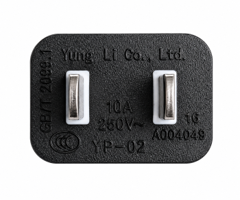 Stroomkabel China NEMA 1-15P, type A tot C7, 0,75mm², goedkeuring: CCC, zwart, lengte 1,80m