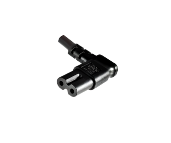 Mains cable India type D to C7 90°, 0.75mm², 2.5A, approval: BIS, black, length 1.80m