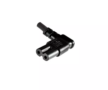 Netzkabel Indien Typ D auf C7 90°, 0,75mm², 2,5A, Zulassung: BIS, schwarz, Länge 1,80m