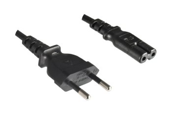 Mains cable Israel type C to C7, 0.75mm², approval: SII, black, length 1.80m
