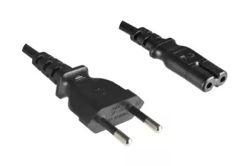 Power cord Israel type C to C7, 0,75mm², approval: SII, black, length 1,80m
