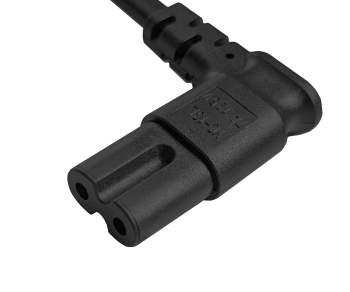 Omrežni kabel Japonska tip A do C7 90° (levo, desno), VCTFK, homologacija: PSE, JET, črn, dolžina 1,80 m